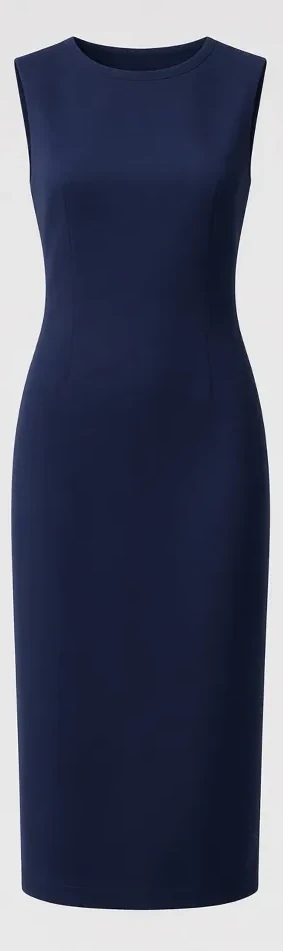 Navy column dress