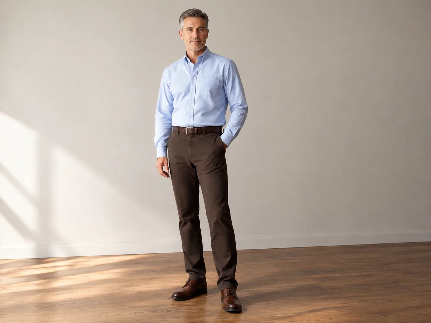 Adult man showing trouser break