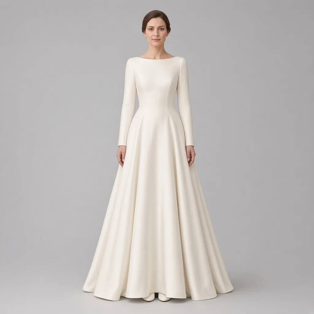 Bateau neck gown