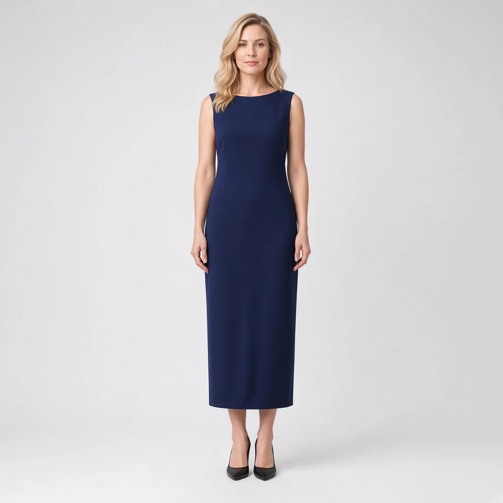 Navy column dress