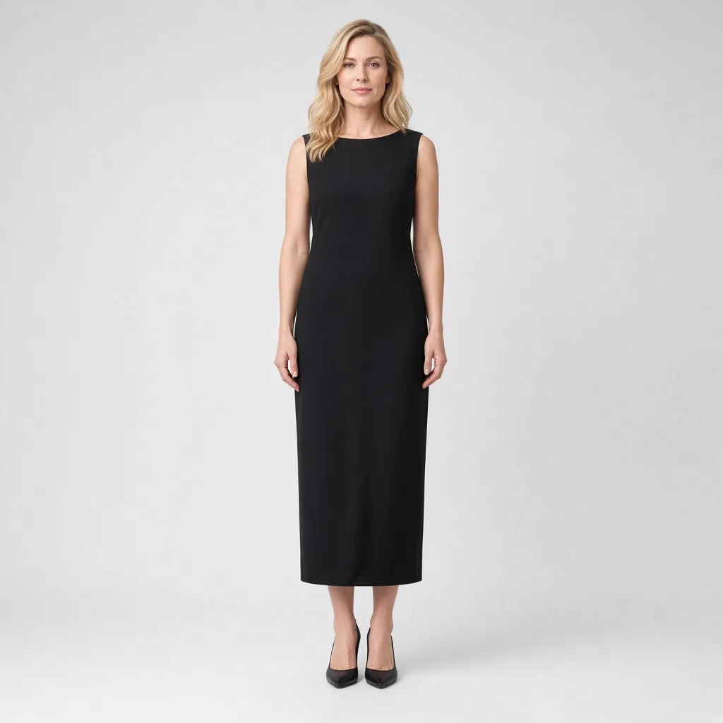 Navy column dress