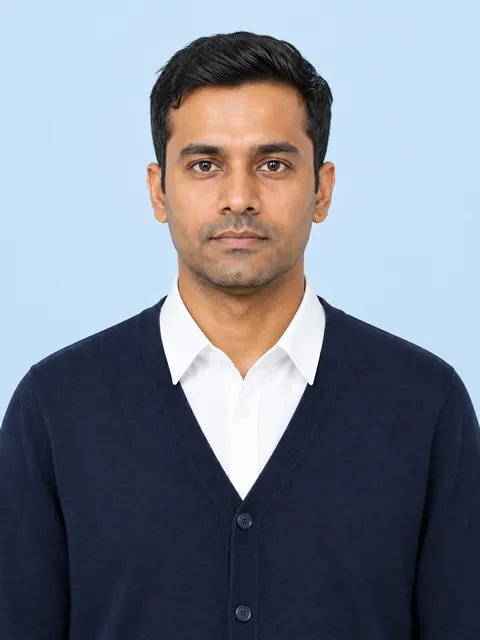 Navy Fine-Knit Cardigan ID Photo
