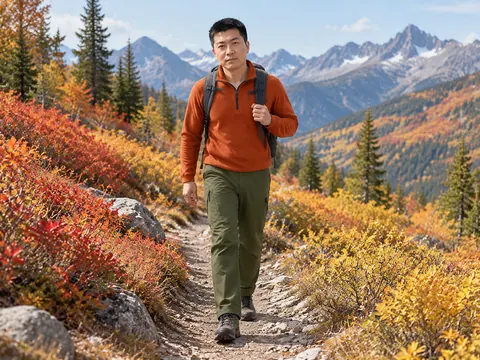 AI 秋季高山健行刷毛穿搭