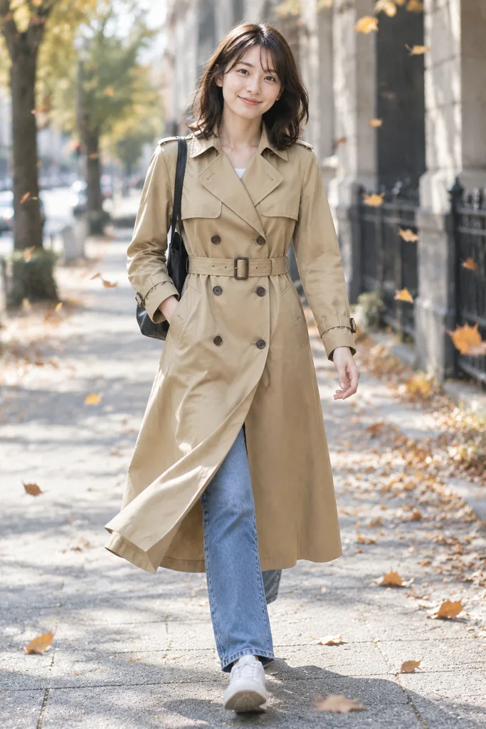 AI Windy Day Belted Trench Coat