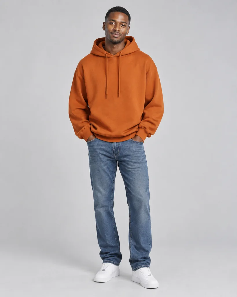 Burnt Orange Hoodie Editorial Poster Model