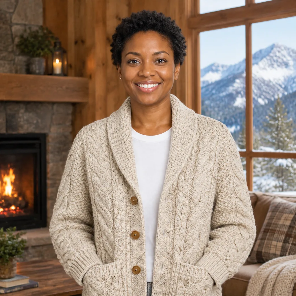 Cable-Knit Cardigan Cabin Trip