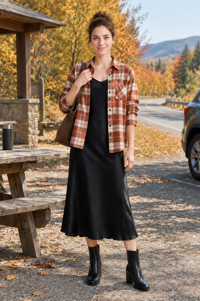 Flannel Over Slip Travel Look