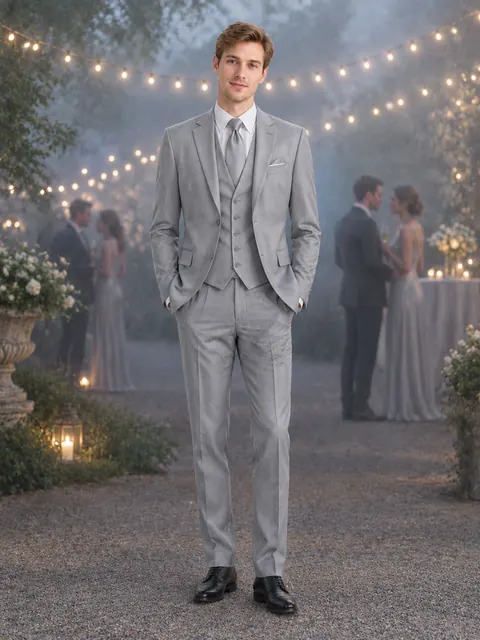 Ghostly Pale Grey Suit (Men)