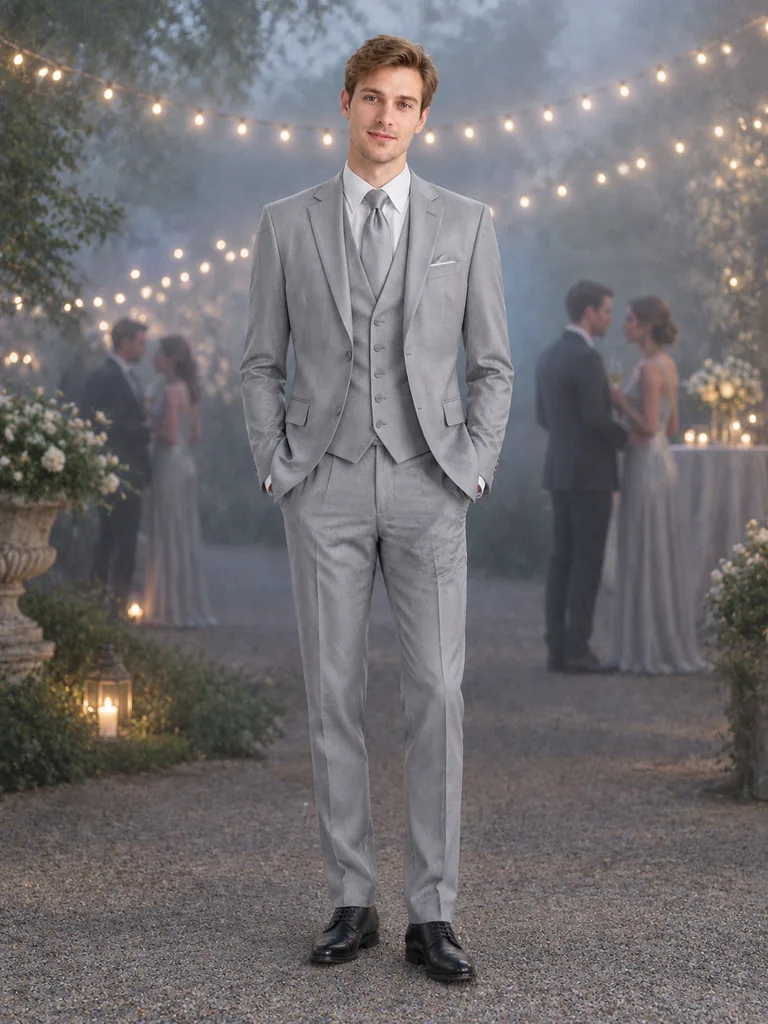 Ghostly Pale Grey Suit (Men)
