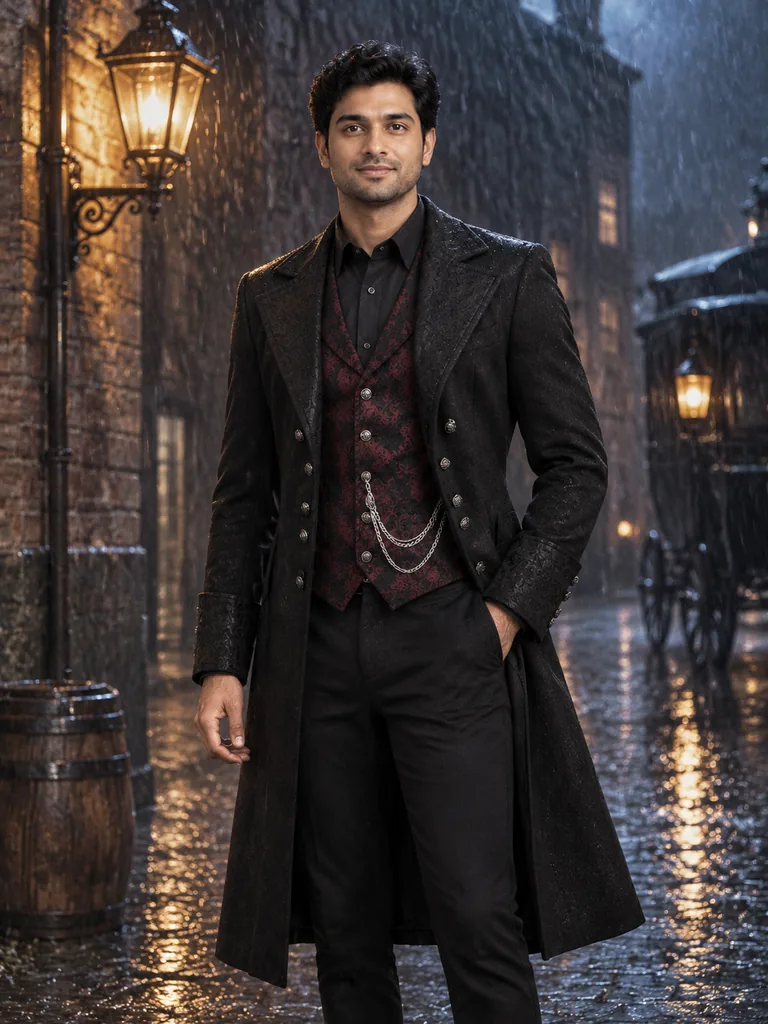 Gothic Brocade Waistcoat & Chain Suit