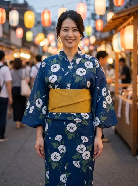 靛藍浴衣夏日祭造型