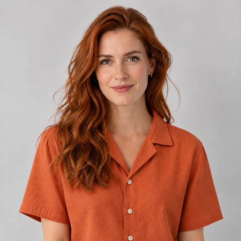 Linen Shirt Terracotta Recolor