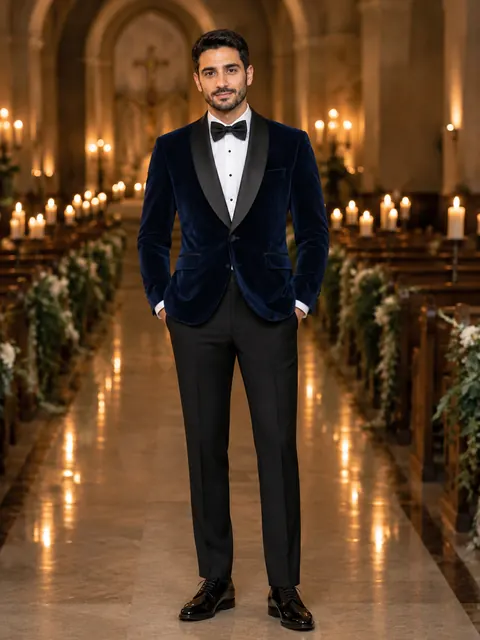 Midnight Velvet Groom Aisle Look