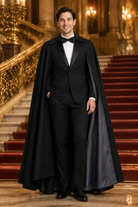 Opera Phantom Black Cape Tuxedo (Men)