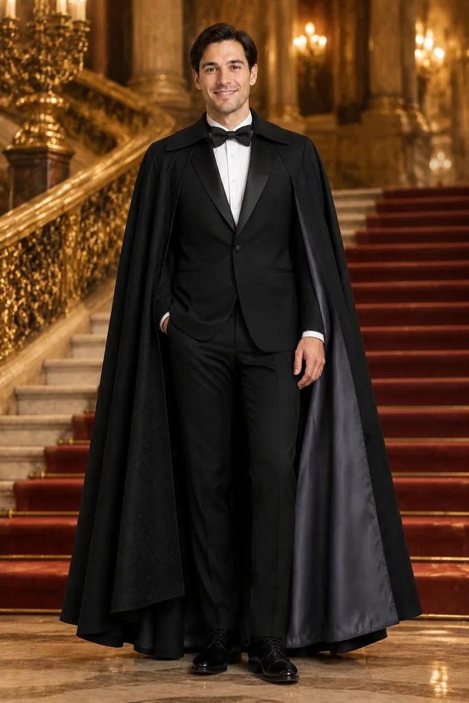 Opera Phantom Black Cape Tuxedo (Men)