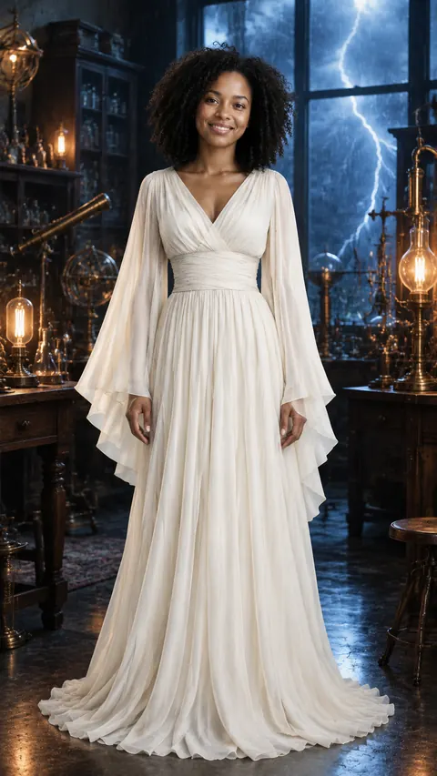 Reanimated Bride Ivory Chiffon Gown