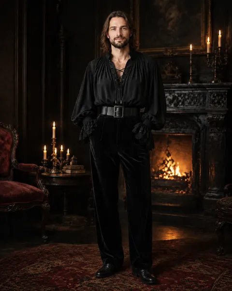 Victorian Poet Shirt & Velvet Trousers (Men)