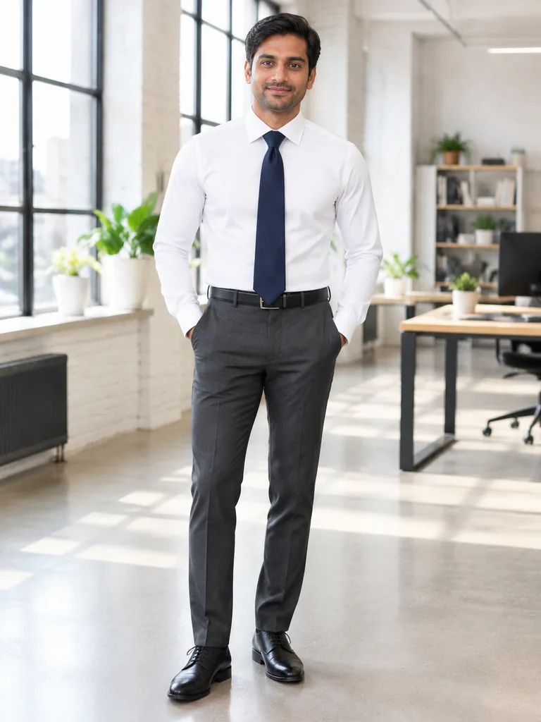 White Shirt Navy Tie Menswear Look